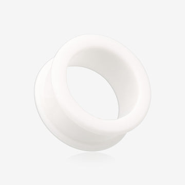 A Pair of Flexible Silicone Double Flared Ear Gauge Tunnel Plug-White